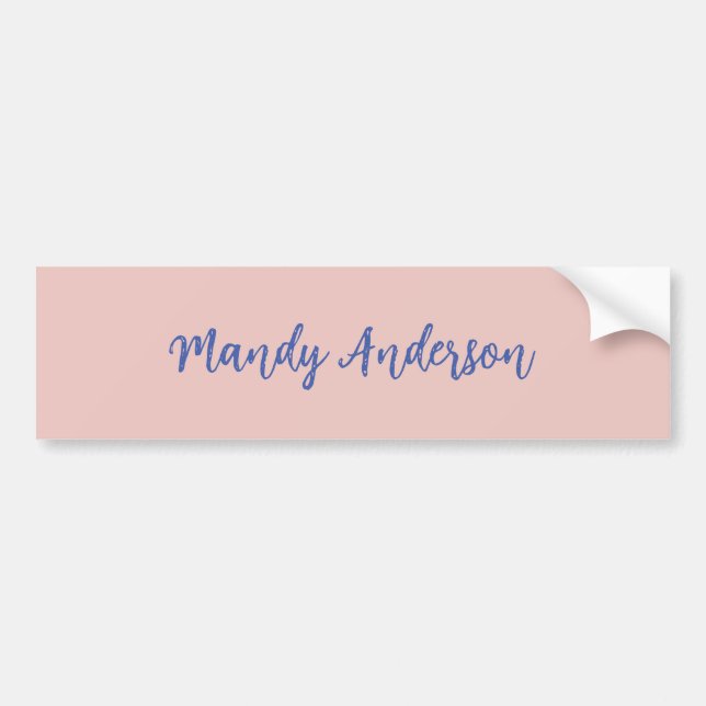 Calligraphie Elegante Rose Gold Schlichter Name Autoaufkleber (Vorne)