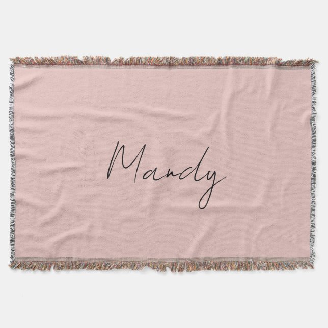 Calligraphie Elegante Rose Gold Schlichter Name Decke (Vorderseite)