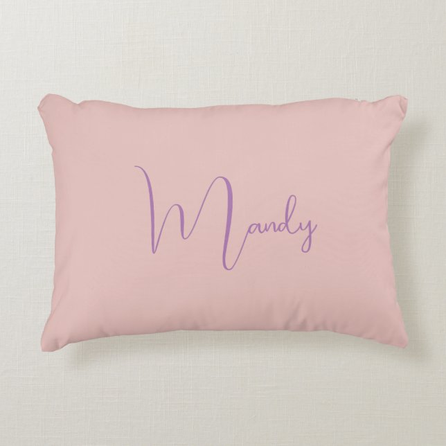 Calligraphie Elegante Rose Gold Schlichter Name Dekokissen (Vorderseite)