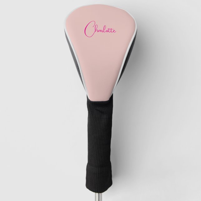 Calligraphie Elegante Rose Gold Schlichter Name Golf Headcover (Vorderseite)