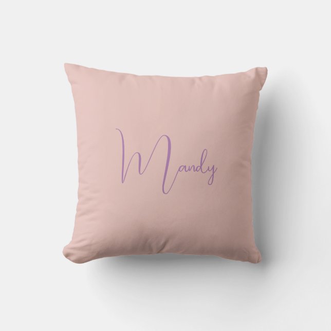 Calligraphie Elegante Rose Gold Schlichter Name Kissen (Vorderseite)