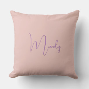 Calligraphie Elegante Rose Gold Schlichter Name Kissen