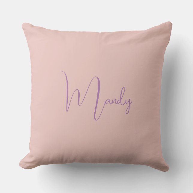 Calligraphie Elegante Rose Gold Schlichter Name Kissen (Vorderseite)