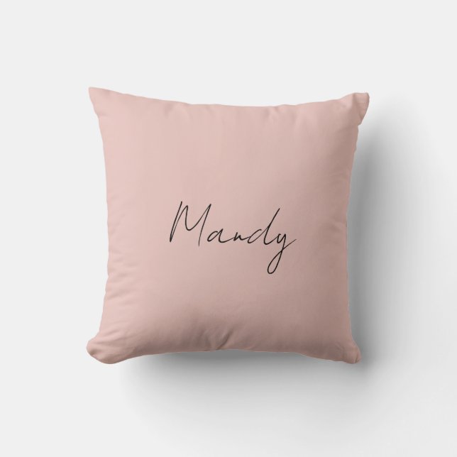 Calligraphie Elegante Rose Gold Schlichter Name Kissen (Vorderseite)