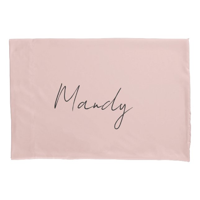 Calligraphie Elegante Rose Gold Schlichter Name Kissenbezug (Vorderseite)
