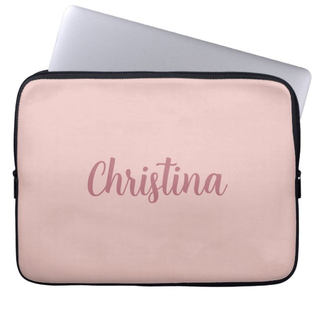 Calligraphie Elegante Rose Gold Schlichter Name Laptopschutzhülle (Vorderseite)