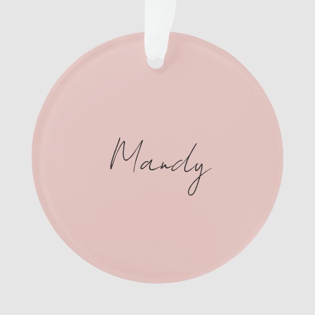 Calligraphie Elegante Rose Gold Schlichter Name Ornament (Vorderseite)