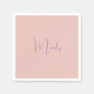 Calligraphie Elegante Rose Gold Schlichter Name Serviette