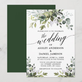 Calligraphie Elegante Wasserfarbenwelt Hochzeit Einladung