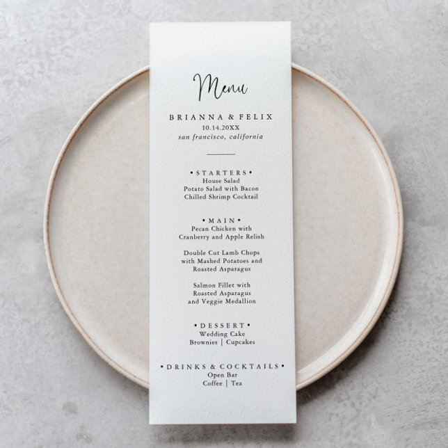 Calligraphie Elegantes Skriptabendmenü Menükarte (Von Creator hochgeladen)