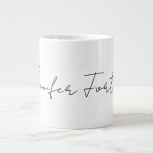 Calligraphie Eleganto Schlichte Schwarz & Weiß Ein Jumbo-Tasse
