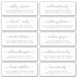 Calligraphie Étiquettes de adresse invités : COMMA