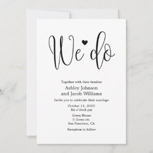 Calligraphie faire-part de mariage simple Nous fai