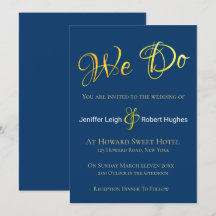 Calligraphie Faux Gold Foil Faire-part de mariage