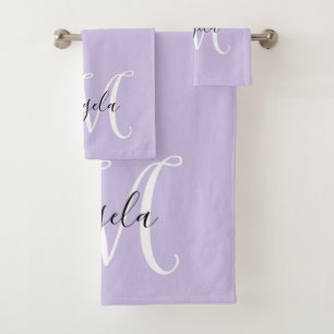 Calligraphie Féminine Monogramme Lavande Pâle
