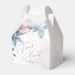 Calligraphie floral Vielen Dank Herz V2 Blue ID771 Geschenkschachtel