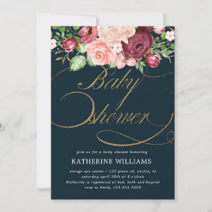 calligraphie florale baby shower or invitation