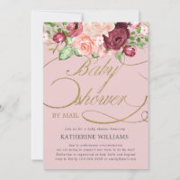 calligraphie florale baby shower par invitation po