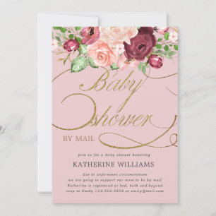 calligraphie florale baby shower par invitation po
