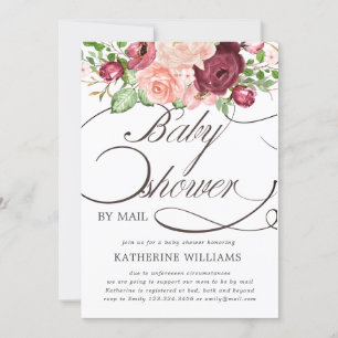calligraphie florale baby shower par invitation po