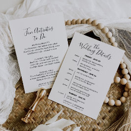 Calligraphie Formal Wedding Itinerary Card Einladung