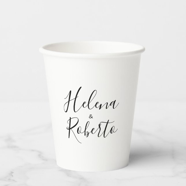 Calligraphie Formal Wedding Paper Cups Pappbecher (Vorderseite)