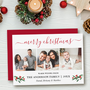 Calligraphie Frohe Weihnachten 3 Foto Red Holly