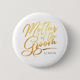 Calligraphie Gold Mutter der Groom elegant Button