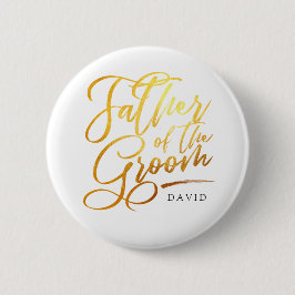 Calligraphie Gold Vater des Grooms elegant Button
