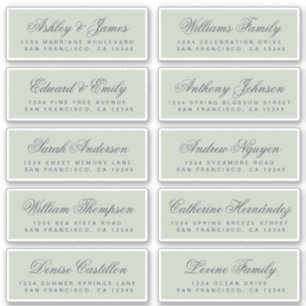 Calligraphie Green Mariage Étiquettes de adresse i