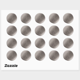 Calligraphie gris-gris grise Monogramme Stickers c