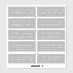Calligraphie Gris Mariage Étiquettes de adresse in