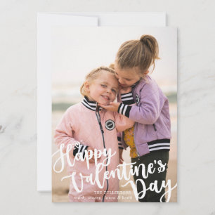 Calligraphie Happy Valentines Day Foto-Karte