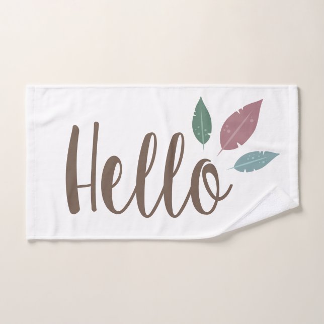 Calligraphie hello boho Federn Handtuch (Handtuch)