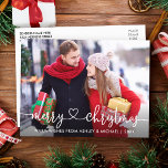 Calligraphie Herz Frohe Weihnachten Foto Urlaub Postkarte<br><div class="desc">Moderne Kalligraphie Herzbeschwörung Weihnachten Foto Weihnachtskarte</div>