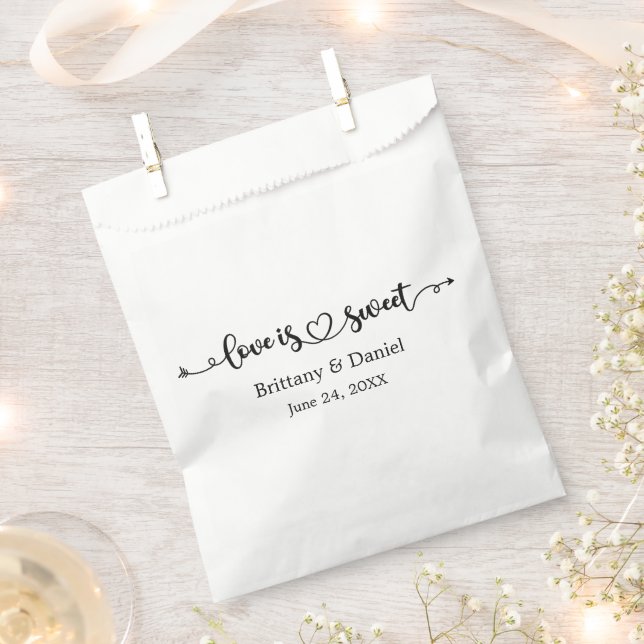 Calligraphie Herz Liebe ist süße Hochzeitskerze Geschenktütchen (Ausgeschnitten)