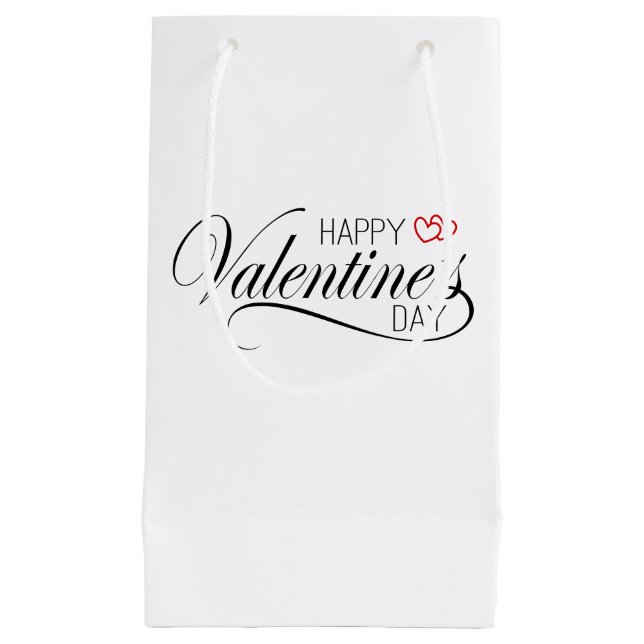 Calligraphie Heureuse Sainte-Valentin | Sac cadeau (Devant)