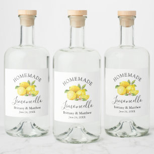 Calligraphie Homemade Limoncello Wasserfarben Zitr Alkoholflaschenetikett