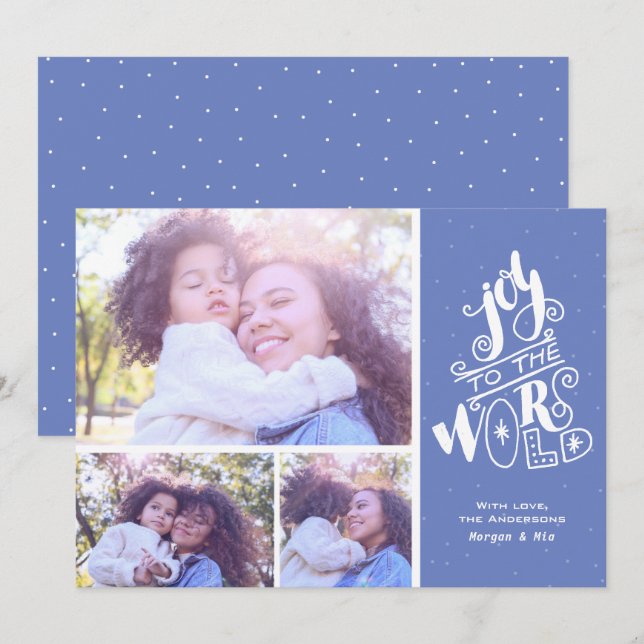 Calligraphie Joto the World Foto Weihnachtskarte Einladung (Vorne/Hinten)