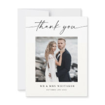 Calligraphie Mariage Carte de remerciements Photo