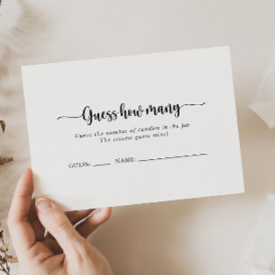 Calligraphie Minimaliste Devine Combien De Carte D