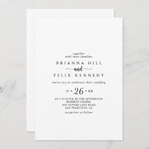 Calligraphie minimaliste Faire-part de mariage Déc