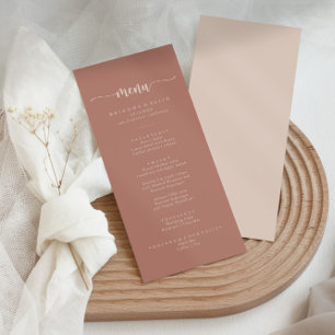 Calligraphie Minimaliste Menu Dîner En Terracotta