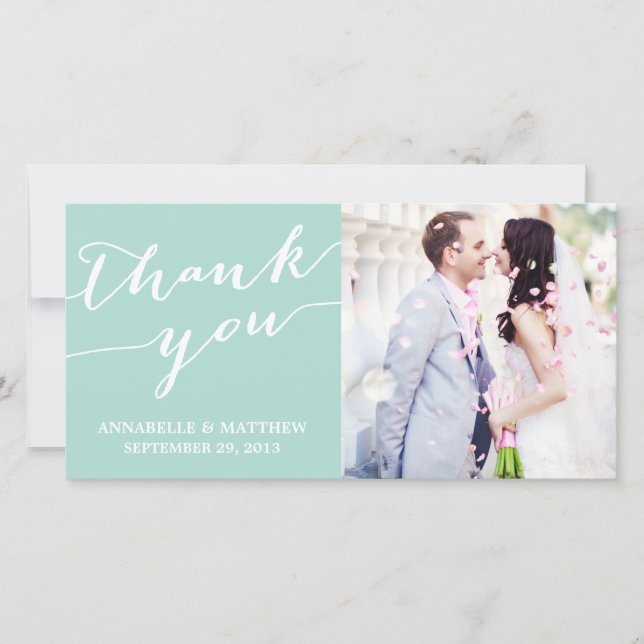CALLIGRAPHIE MODERNE | CARTE PHOTO mariage MERCI (Devant)