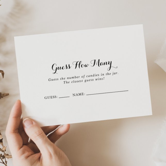 Calligraphie Moderne Devine Combien De Carte De Je (Créateur téléchargé)