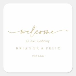 Calligraphie Moderne Elegante Goldene Hochzeit Wil Quadratischer Aufkleber