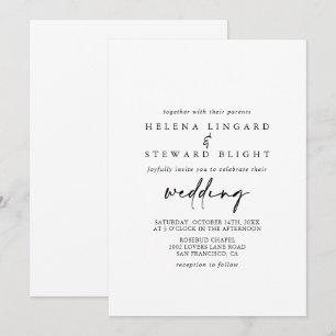 Calligraphie Moderne Elegante Hochzeit   Einladung