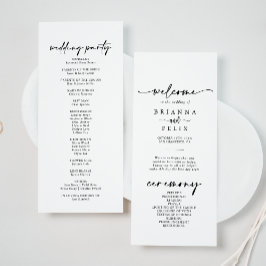 Calligraphie Moderne Elegante Hochzeit Programm