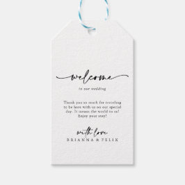 Calligraphie Moderne Elegante Hochzeit Willkommen Geschenkanhänger