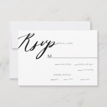 Calligraphie moderne élégante Mariage carte RSVP